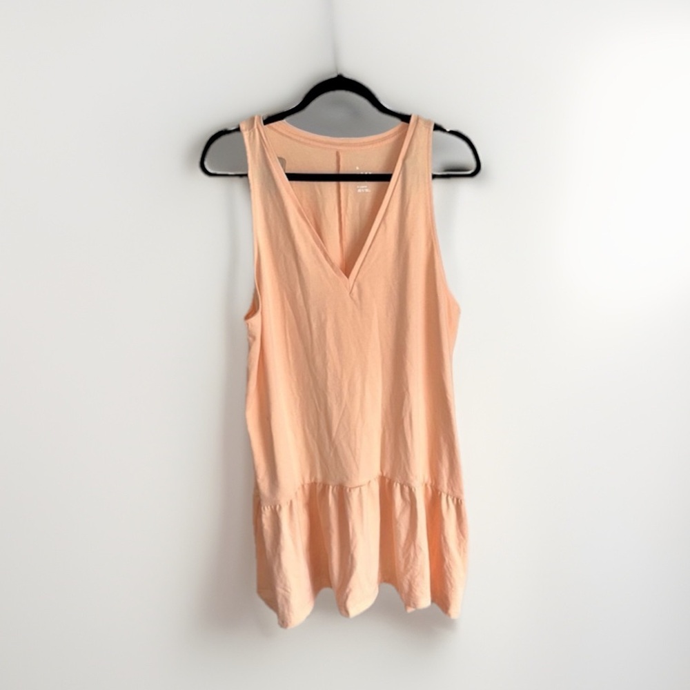 a new day Peach V-Neck Sleeveless Midi Dress